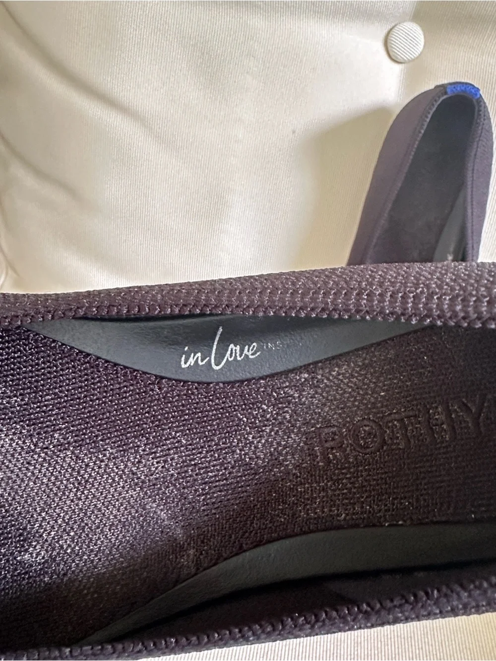 Rothy’s Max Square Flats with supportive “In Love” Insole size 7.5 best fit 7